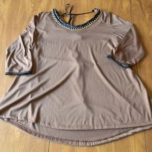 My Lil Bump Maternity Small Brown Gold Shirt NWT